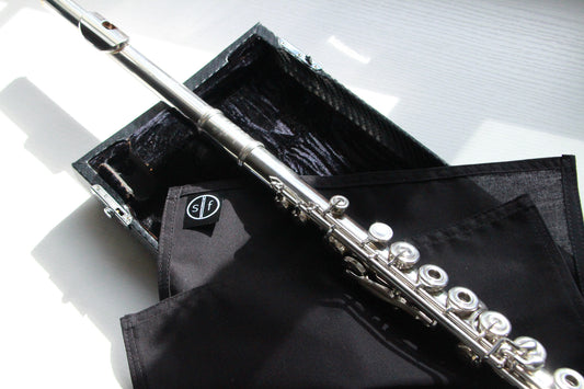 Artist Series Concert Black flute polishing cloth, flute cleaning cloth. Handmade flute cotton cleaning cloth.